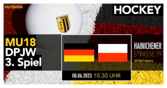 Hockey MU18 : 3. Länderspiel Deutschland - Polen